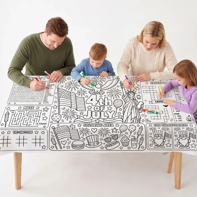 Handmade DIY Graffiti Tablecloth Customization Children's Parent Child Interactive Game Coloring Table Cover