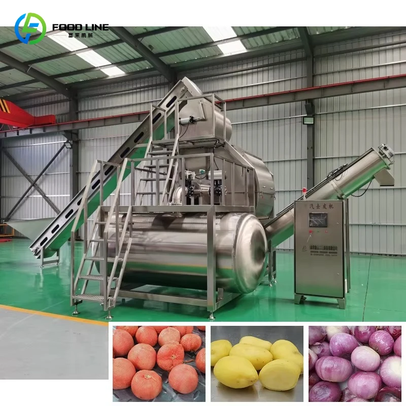 Customizable High-capacity Sugarcane Fruit Vegetable Garlic Tomato Cassava Potato Peeling Machine Steam Peeling Machine