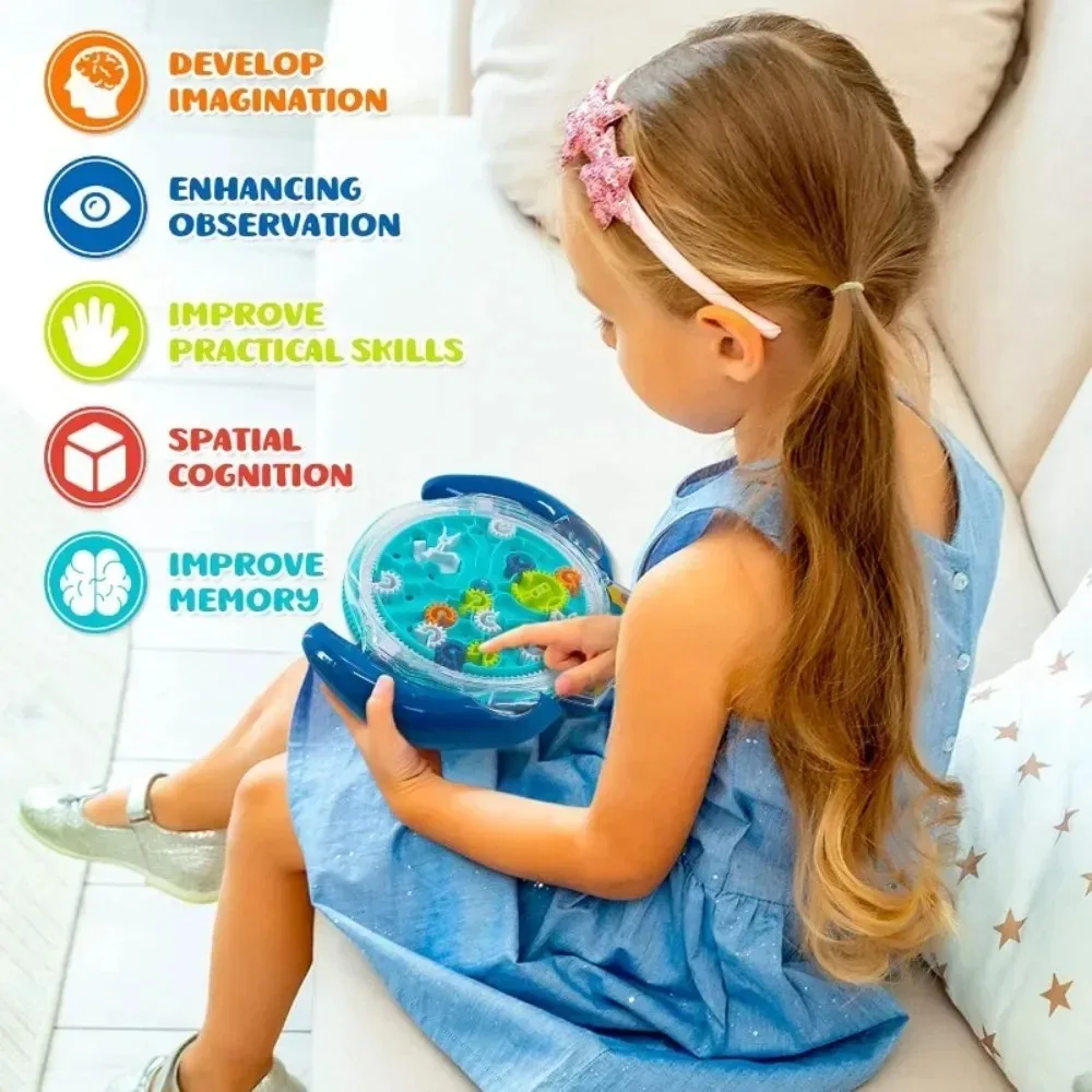 Children Stress Reliever Toys 3D Creative Puzzle Maze Magic Transparent Puzzle Speed Cube Rolling Ball Magic UFO Maze Toys