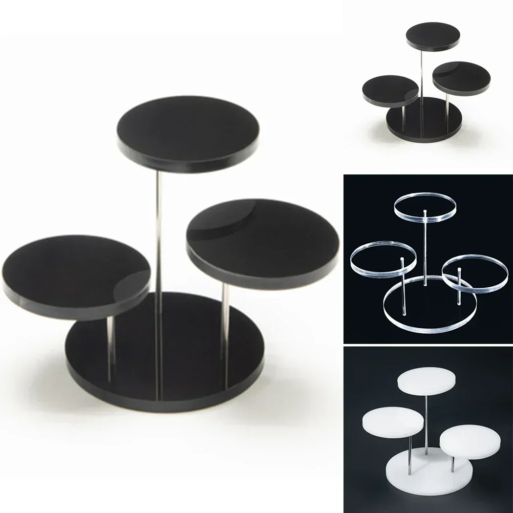 3 fach Multi-Schicht Acryl Schmuck Ring Display Stand Anhänger Zeigen Rack Multifunktionale Dessert Süßigkeiten Display Regal Rack