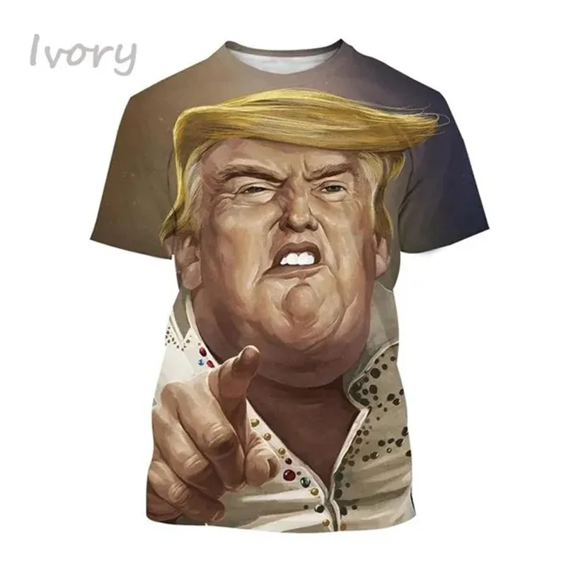 Funny Cartoon Trump 3D Print weird clothing Short Sleeve Tshirt Oversized Tops Quick-drying Tee Workout Tshirt casual streetwear