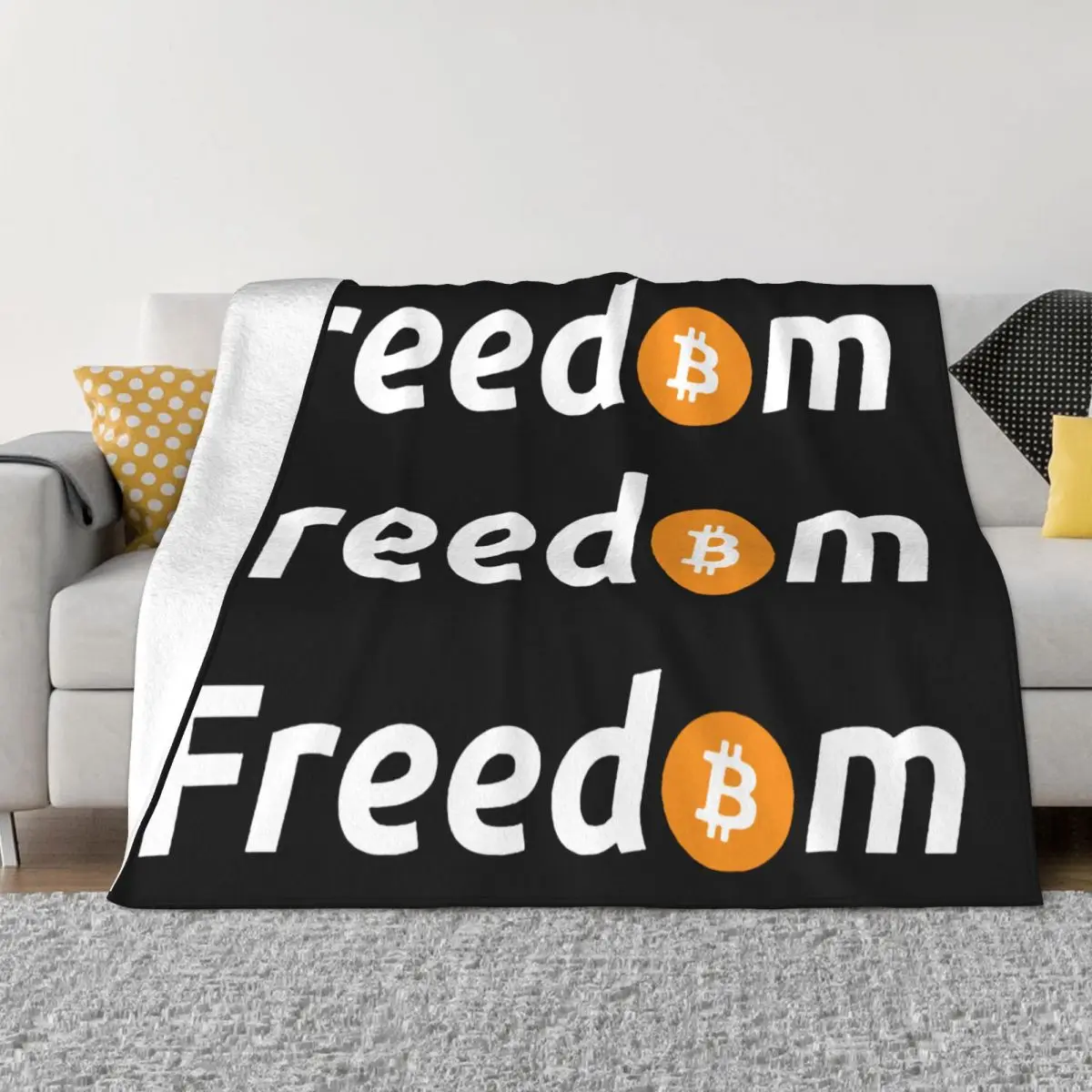 Bitcoin Freedom Blanket Flannel Crypto Ethereum Dogecoin Btc Blockchain Ultra-Soft Throw Blanket for Bedding Couch Bedroom Quilt