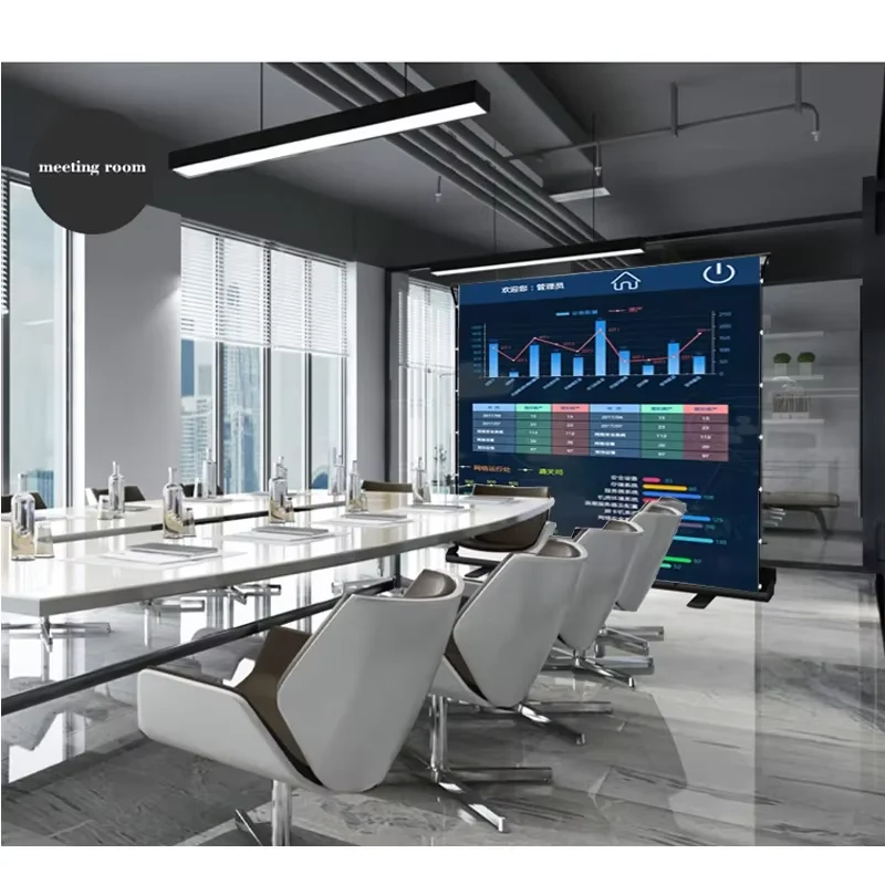 Yovanxer 16:9 ALR شاشة عرض سحب ما يصل إلى علامة التبويب التوتر غلاف أسود لمعارض السينما المنزلية للاستخدام الخارجي