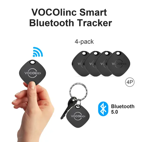 1/2/3/4 pezzi VOCOlinc Mini localizzatore portachiavi, dispositivo anti-smarrimento, portafoglio auto Smart Tag, Bluetooth Tracker, trova oggetti con Trova il mio (solo iOS)
