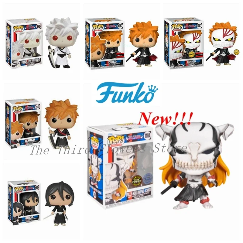 NEWest Funko Pop! #1087 Bleach Ichigo #59 Rukia #60 Hollow Ichigo #96 #1104 #1182 Vinyl Action Figure Model Toys For Gift