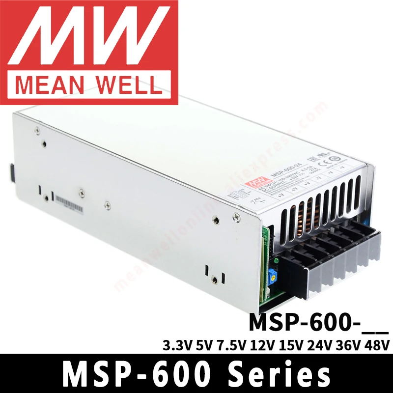 Mean Well MSP-600-3.3/5/7.5/12/15/24/36/48 Meanwell 600W Single Output Medical Type PFC Function Switching Power Supply