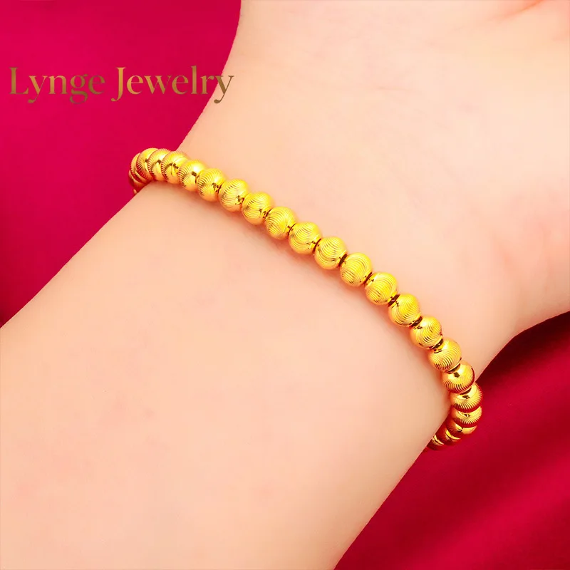Lynge Jewelry Ins Cat's Eye Gold Bracelet! 24K Gold AU999 Women's, Gradient Cat's Eye + Matte Gold Contrast, Elastic Adjustable