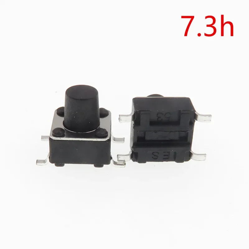 

200 шт./лот 6*6*7,3 мм тактильный тактовый микропереключатель мгновенный кнопочный переключатель с круглой головкой 4pin