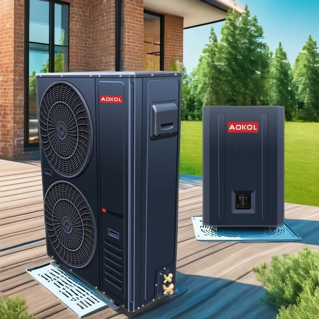 household 15kw 16kw 18kw cooling heating dhw Split Heat Pump air to water heater manufacture New energy heat pumps split system