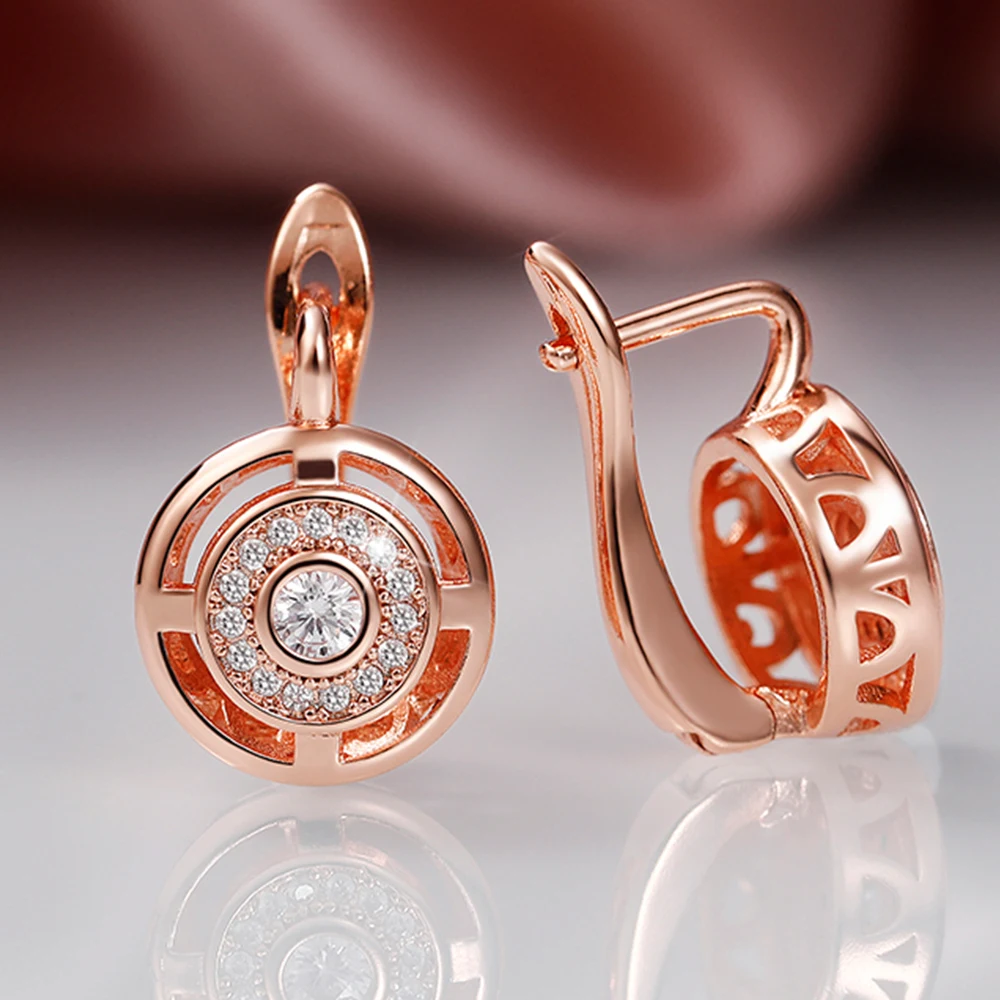 CAOSHI pendientes de aro delicados para mujer, joyería de cristal deslumbrante de compromiso con estilo elegante, accesorios de boda femeninos de