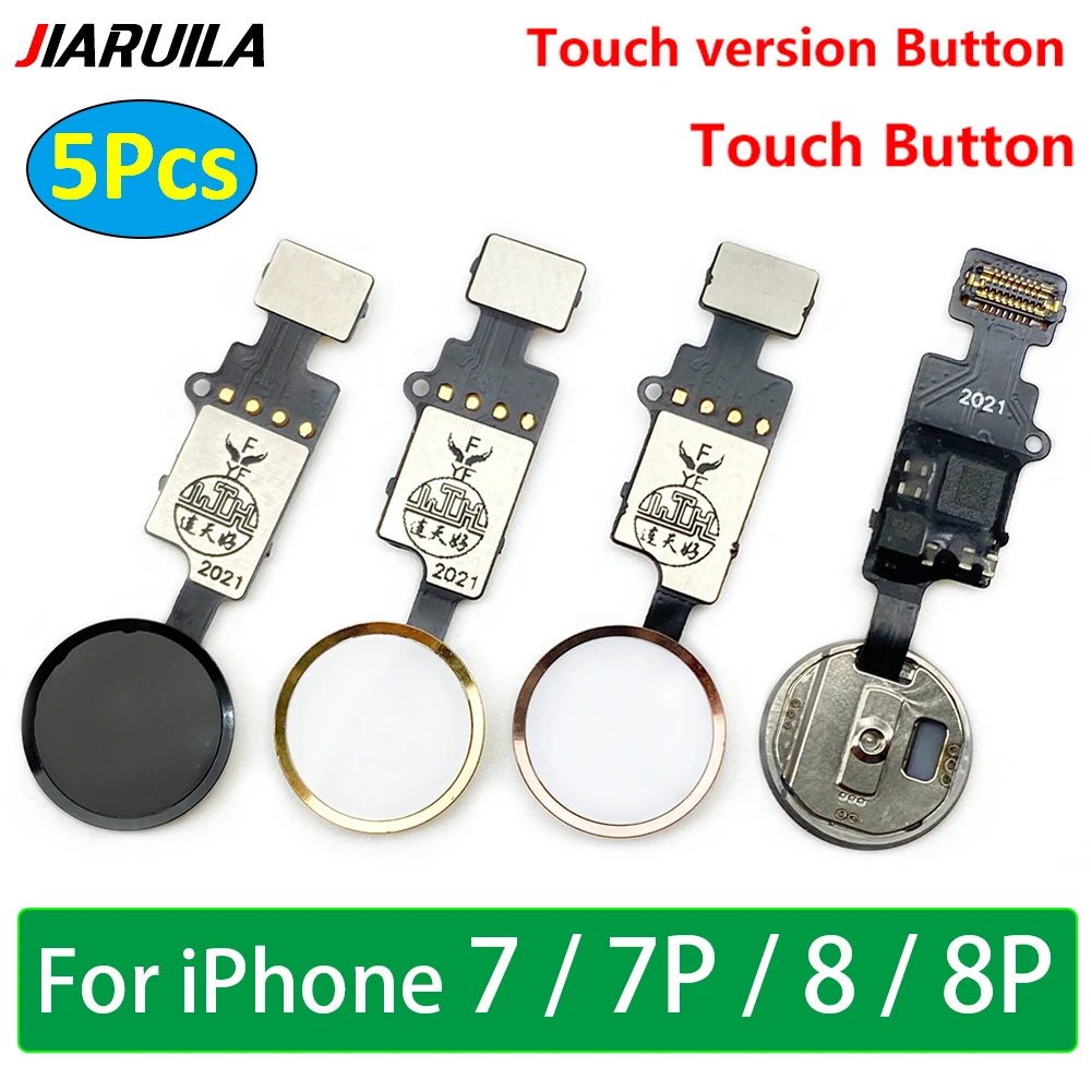 

5Pcs，NEW Tested For IPhone 7 8 Plus Fingerprint Sensor Return Back Key Menu Home Button Connector Flex Cable Ribbon NO Touch ID