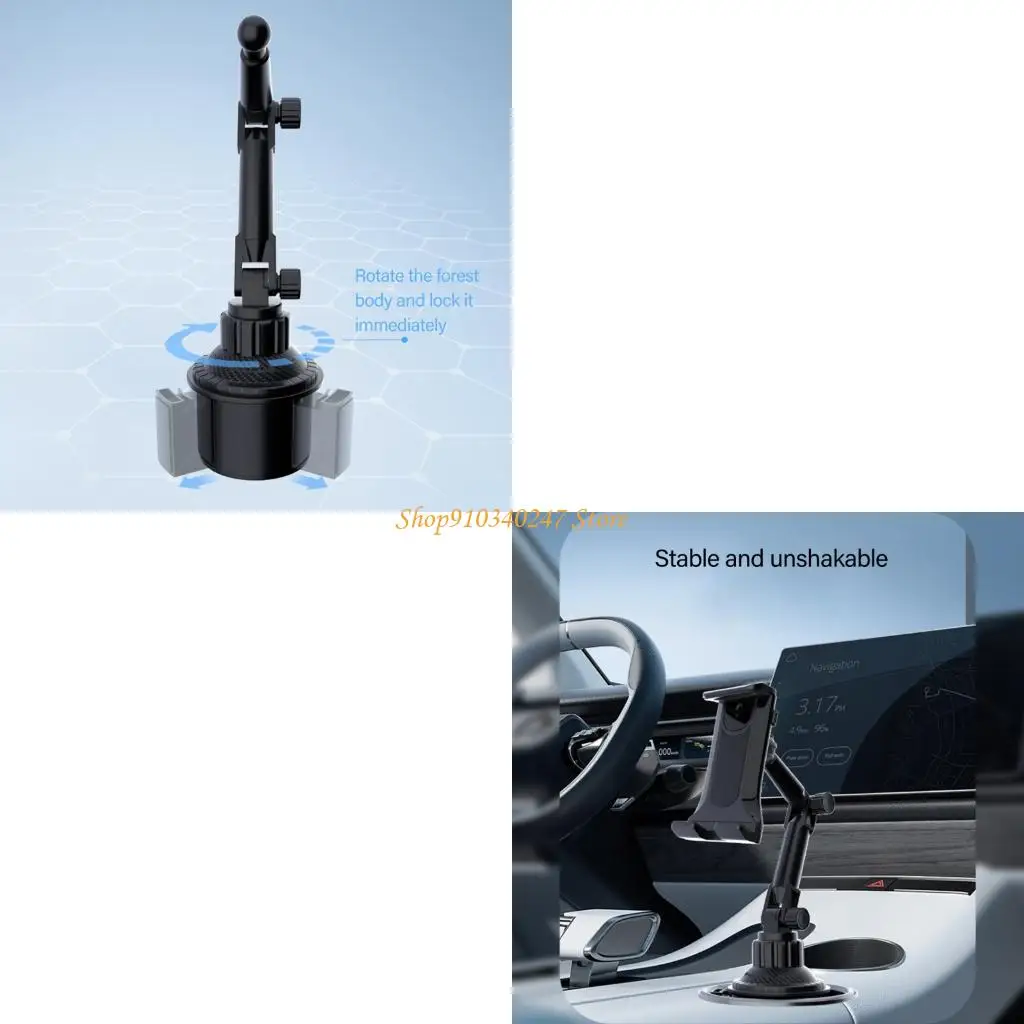 

Q22A Вращающийся на 360 градусов автомобильный подстаканник для планшетов и телефонов, подходит для устройств с диагональю дюйма