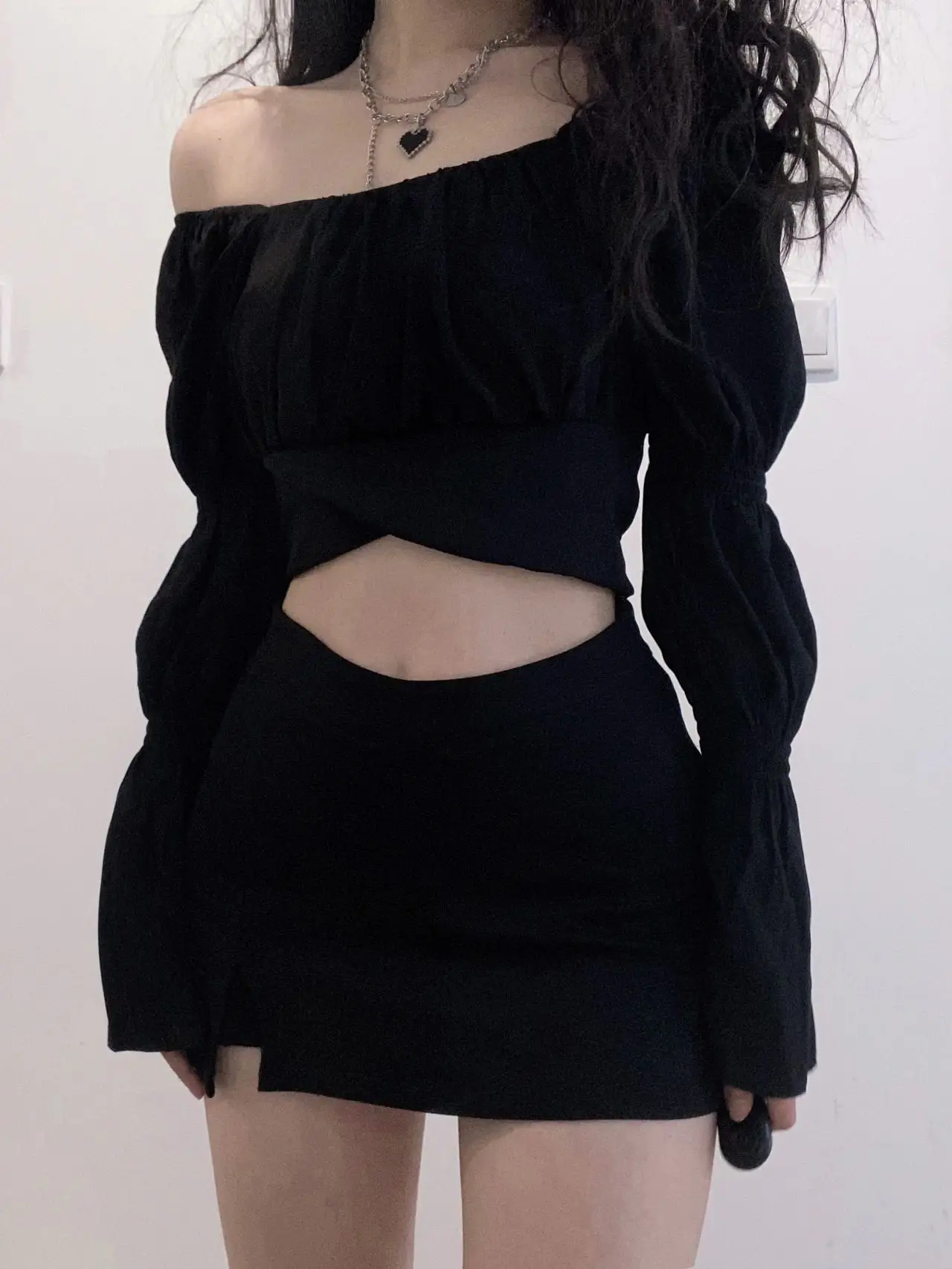 

Осенняя американская ретро пикантная девушка V-Ne с запахом вокруг юбки женские большие размеры с открытым разрезом трапециевидной формы ультра-брюки юбки