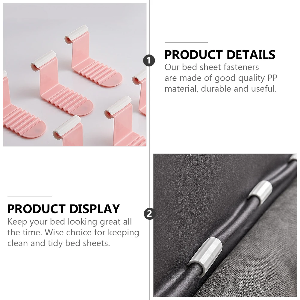 

12 Pcs Bed Sheet Fasteners PP Material Hold Firmly Anti Slip Clips Fixator White Color Bed Linens Quilt Gripper
