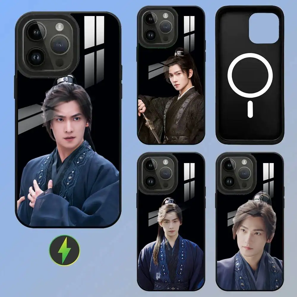 Yang Yang Wireless Charging Glass Texture Printed Phone Case For iPhone 11/12/13/14/15/16/17 Plus, Pro, Pro Max & Air