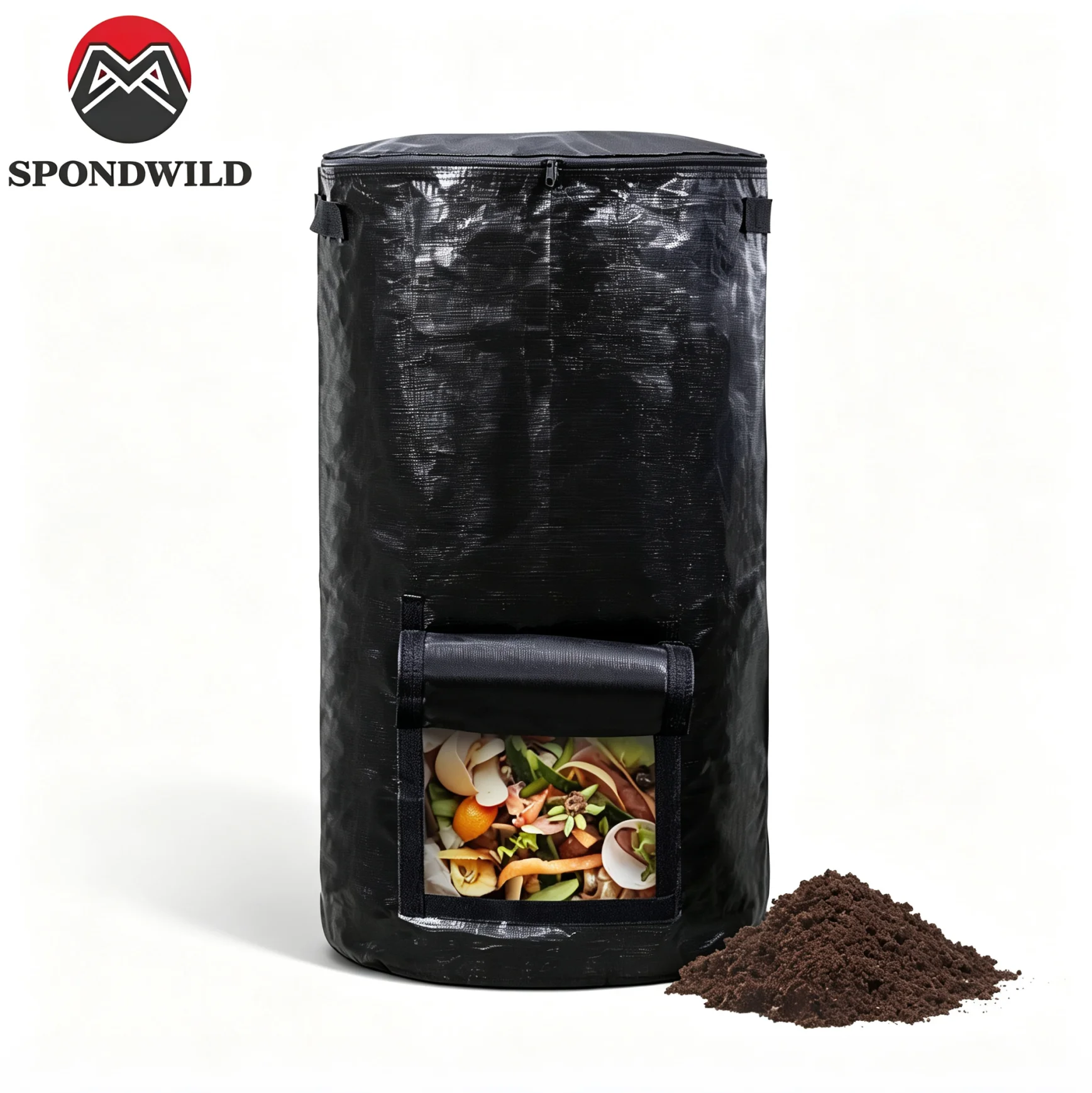 Compost Bin Bag Outdoor, Composting Bin Bag for Outside Garden, Reusable Garden Yard Waste Bag, 32 Gallons