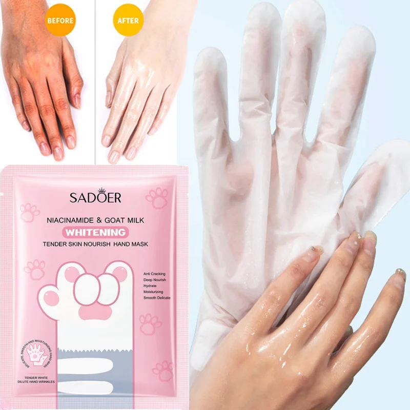 

5 Pairs Goat Milk Nourishing Hand Mask Moisturizing Firming Brightening Hydrating Hand Gloves for Hands Skin Care Products