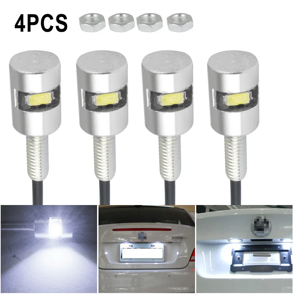 Plate Bolt Light Led License Car Accessories 0.24W 17x12x12mm Aluminum Long Lasting Low Consumption Motorcycle