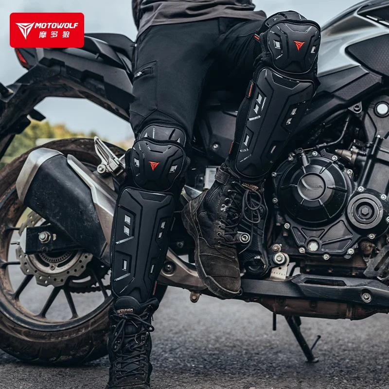 MOTOWOLF Lightweight Breathable Knee Guards Anti-Fall Anti-Slip Armor for Men & Women All-Season Motorcycle Riding Protection