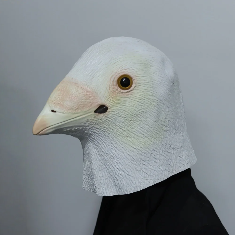 Realistische Möwenmaske aus Latex, Vogelkopf-Taubenmaske für Halloween, Cosplay, Party-Kostüm, Lustige Tiermaske, Maskerade-Requisiten – Detail 3