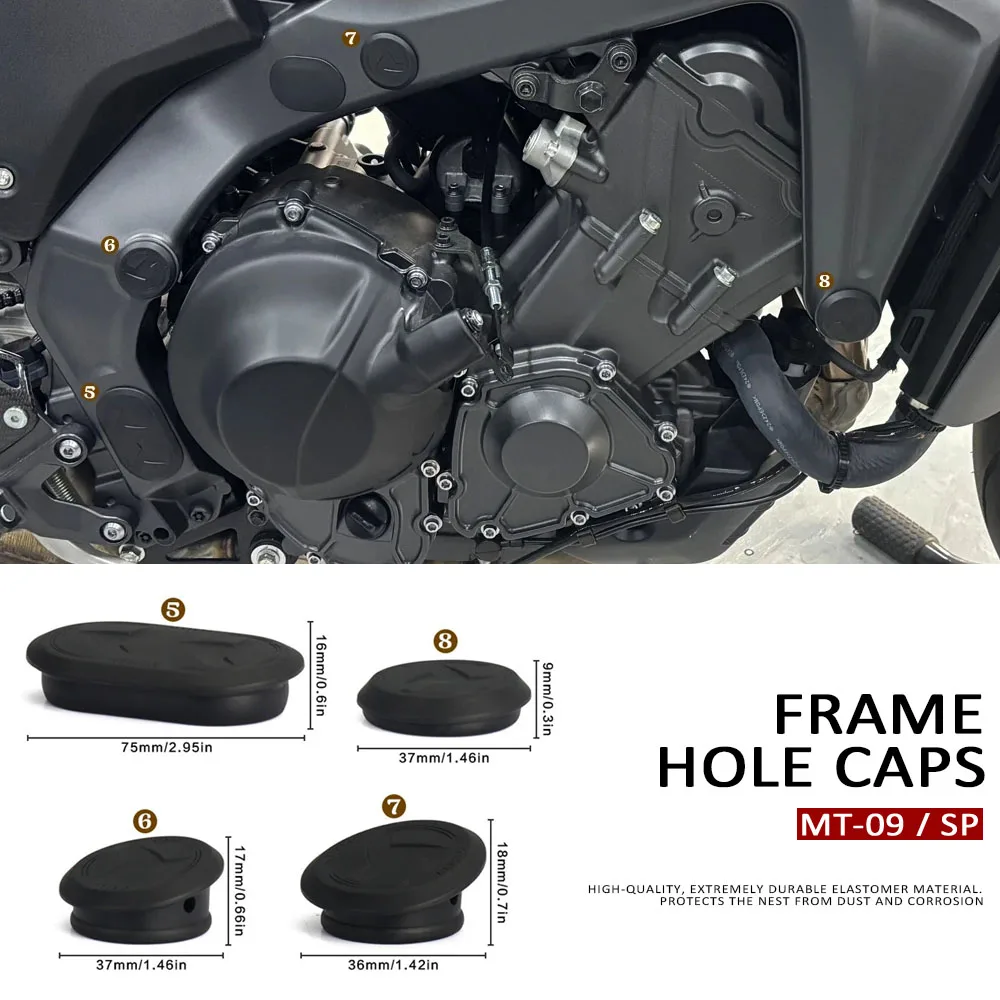Motorcycle Accessories Frame Plugs Set Hole Caps For YAMAHA MT09 mt09 MT 09 MT-09 SP 2021 2022 2023 2024 2025