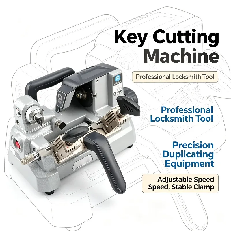24V XP-009C Horizontal Key Cutting Machine, High Efficiency Duplicator, Double Head Manual Multi-function Key Machine