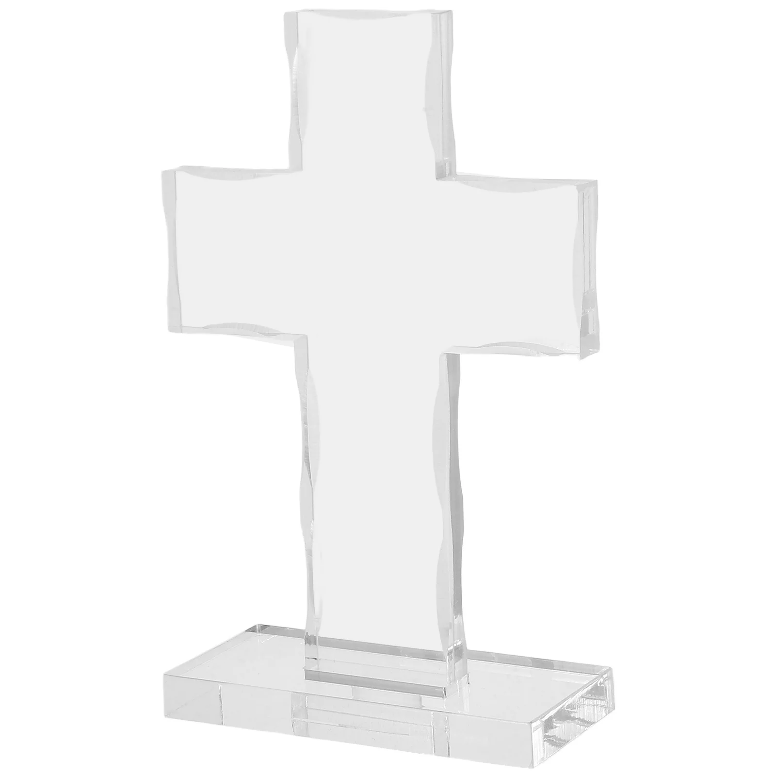 

1pcs Acrylic Standing Cross Transparent Minimalist Design For Home Church Wedding Tabletop Decor Religious Anniversary Ornament
