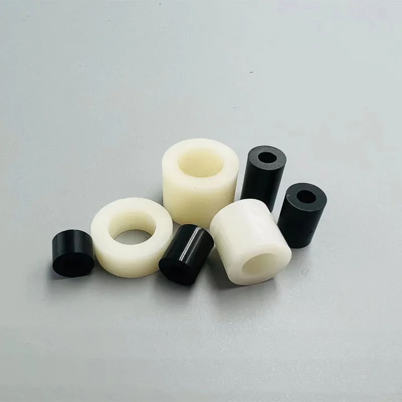 50pcs Inside Diameter ID 3 4 5 6 8mm Black White ABS Nylon Non-Threaded Spacer Hollow Standoff Washer M3 M4 M5 M6 M8 Screw Bolt