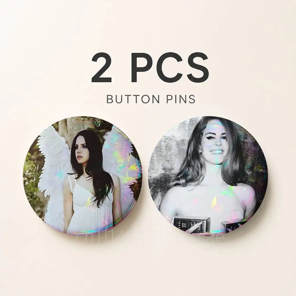 L-Lana D-Del R-Rey 25mm 75mm 44mm 58mm 32m Brooches Badges Pins for Accessories