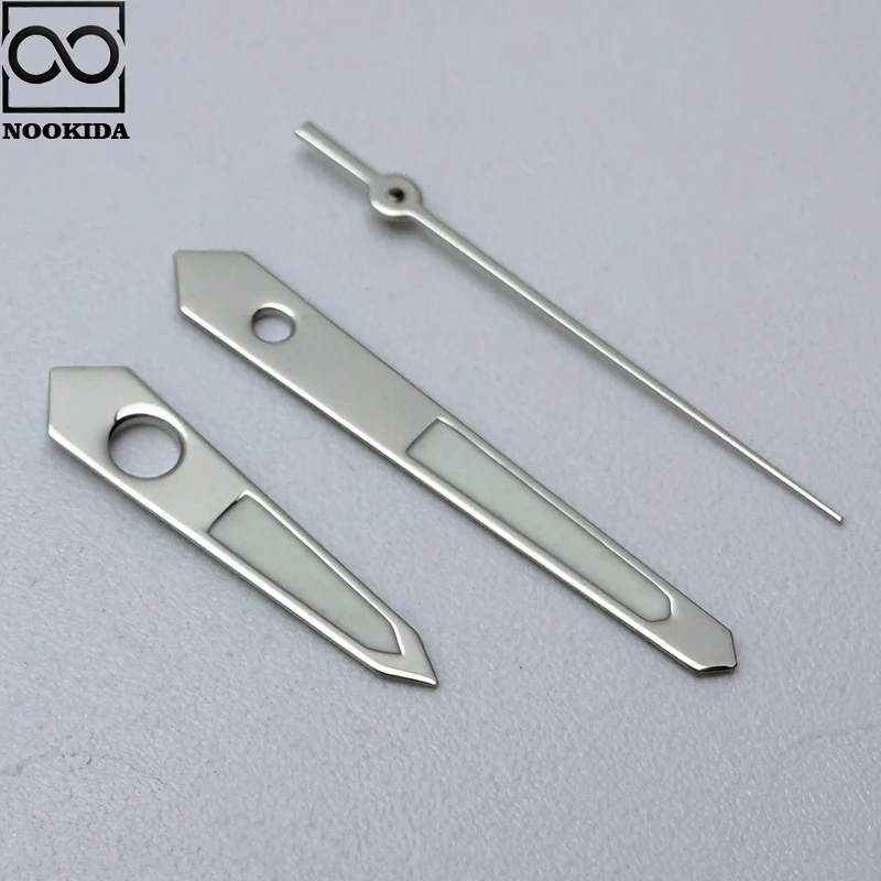 NOOKIDA Argento Semplice Lucido Lancette Verde Luminoso per Il Giappone NH35/NH36/4R/7S Movimento Automatico Orologio Meccanico Accessori