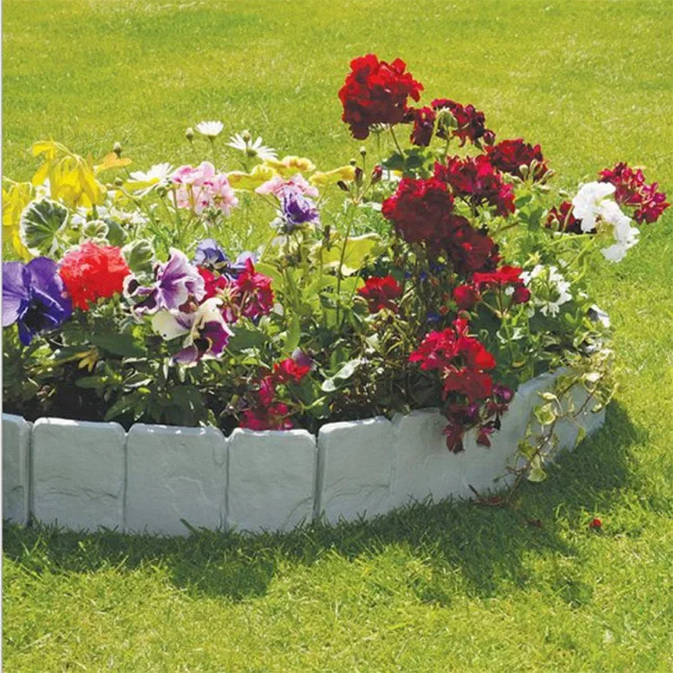 5 قطعة سياج بلاستيكي للحديقة متفوقا حاجز تقليد الحجر البلاستيك سياج لوحات Flowerbed فناء ساحة الحديقة في الهواء الطلق المشهد الحدود
