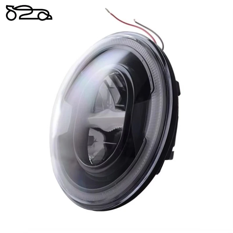 Motorcycle Lighting System 7 Inch Black Light Emitting Diode Motorcycle Headlights for Harley-Davidson Parts with Yellow Tur