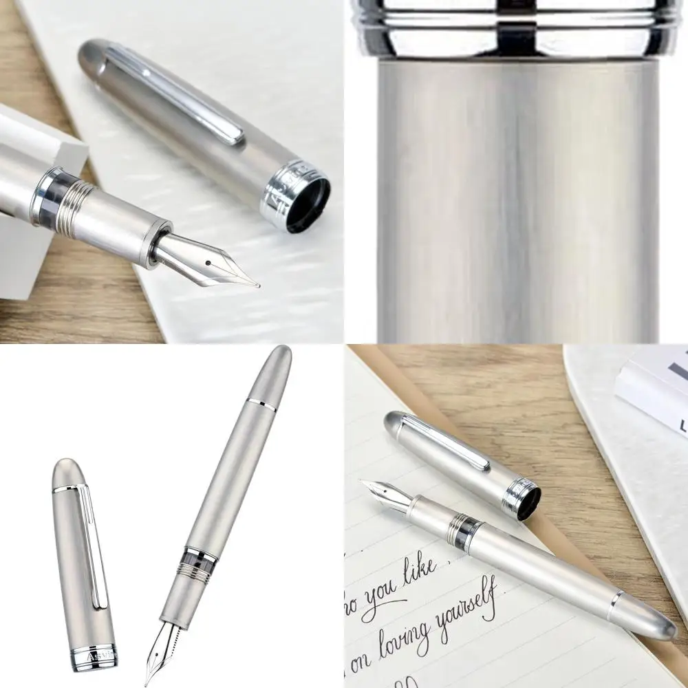

Titanium J16 Fountain Pen with Jowo Medium Nib, Piston Fill, Ink View, Wrench & Packaging