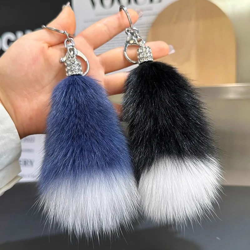 

Fox Fur Tail Bag Parts Keychain Therian Tail Fox Tail Keychain Pompoms Bag Pendant Fluffy Fur Key Chain for Bags Accessories