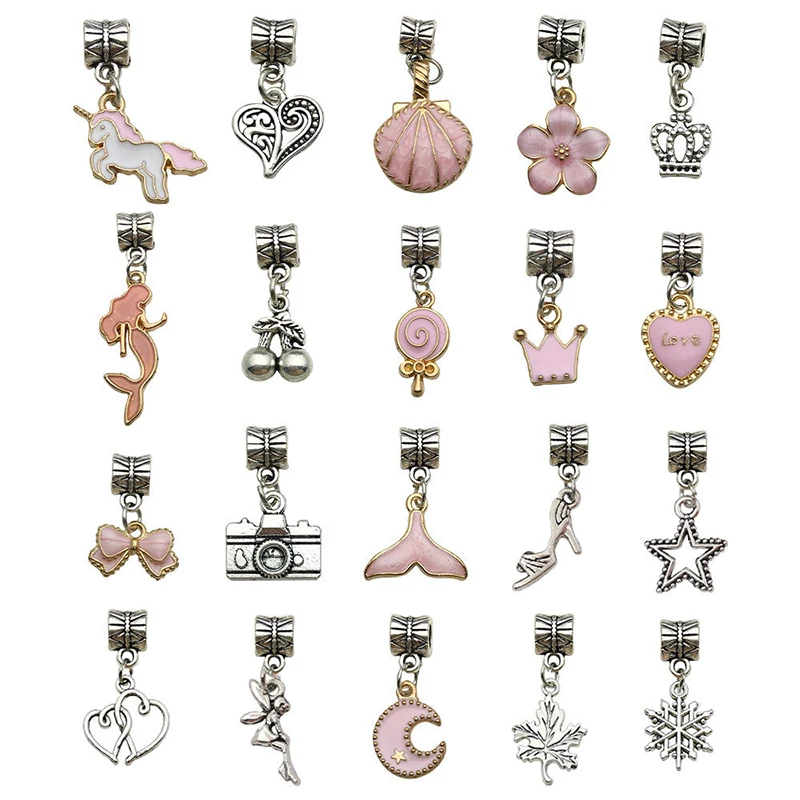 1set Jewerly Making Kit Charm Bracelet Necklaces Present Alloy Beads Set DIY Child Bracelet With Package Bag