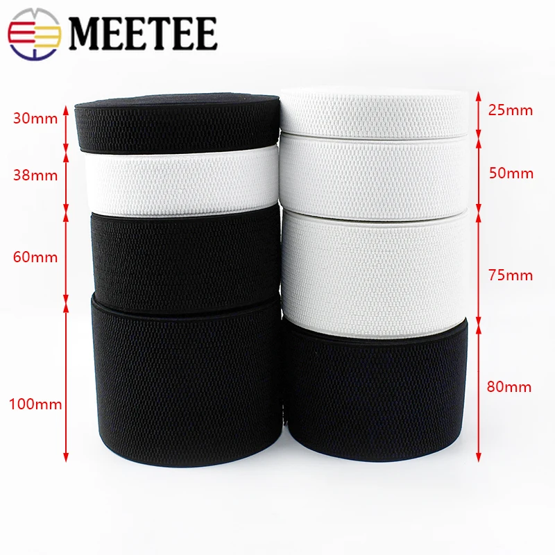 

5/10Meters 25-100mm Elastic Bands for Sewing Clothes Waistband Rubber Webbing Tapes DIY Skirt Belt Garment Accessories