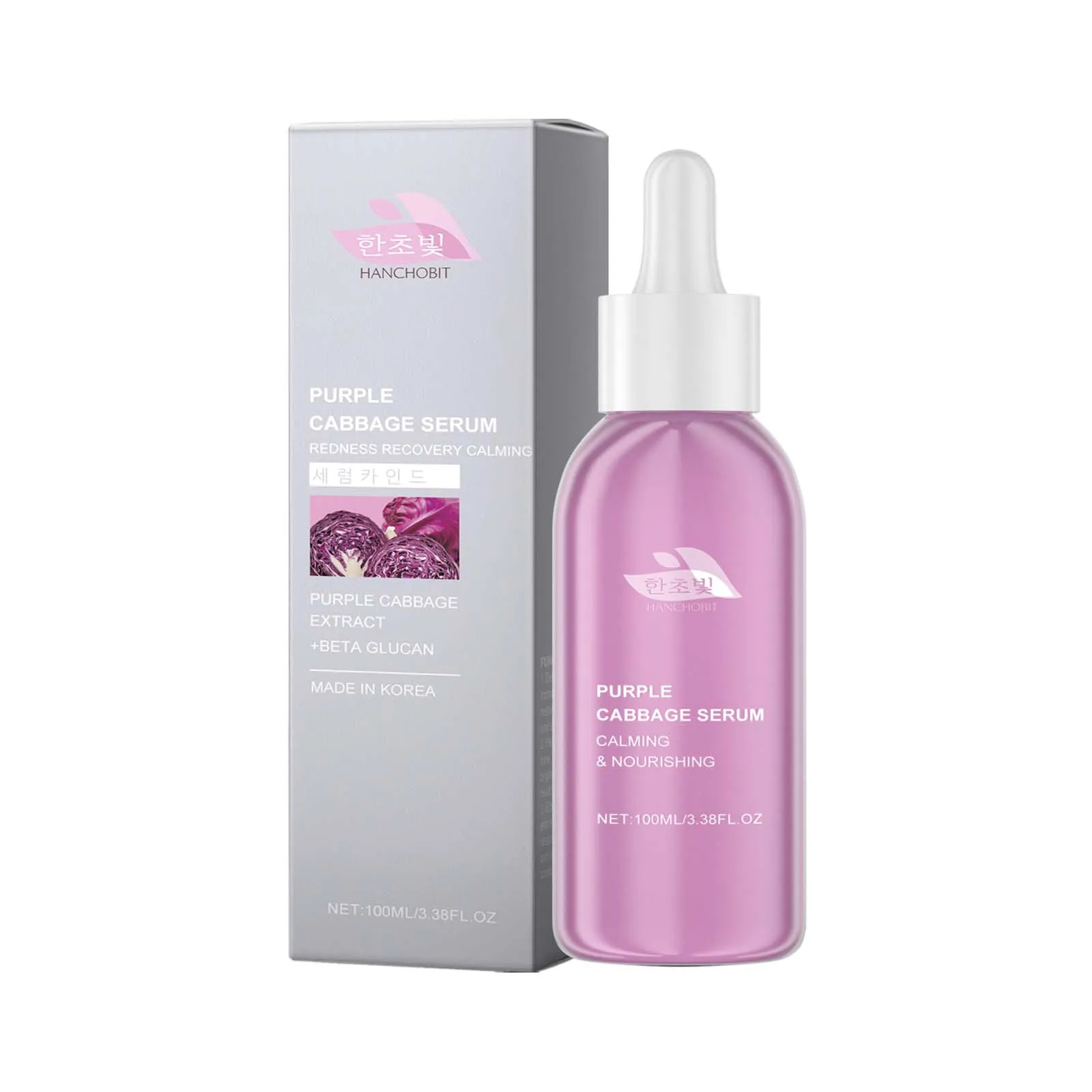 

Purple Cabbage Serum - Korean Redness Recovery & Calming Treatment (100ml/3.38oz)