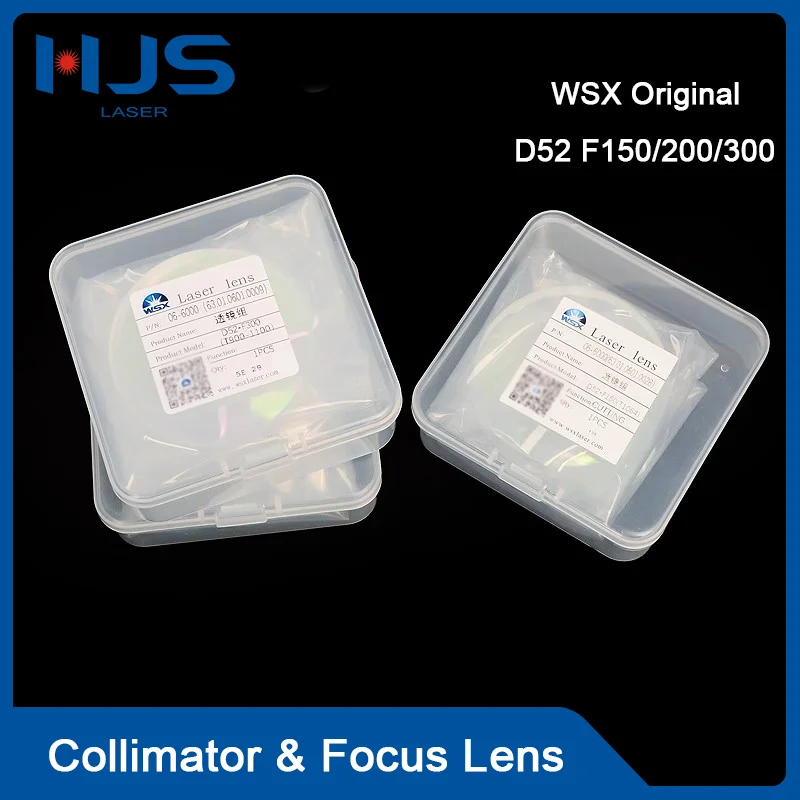 HJS Laser WSX Original Collimator Lens&Focus Lens D52 F150/200/300mm For WSX ND40 Fiber Laser Cutting Head
