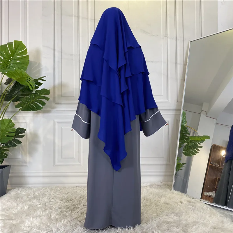 3 Layer Khimar Women Muslim Long Prayer Hijab Scarf Large Headdress Burqa Islamic Niqab Nikab Arabic Abayas Abaya Eid Ramadan