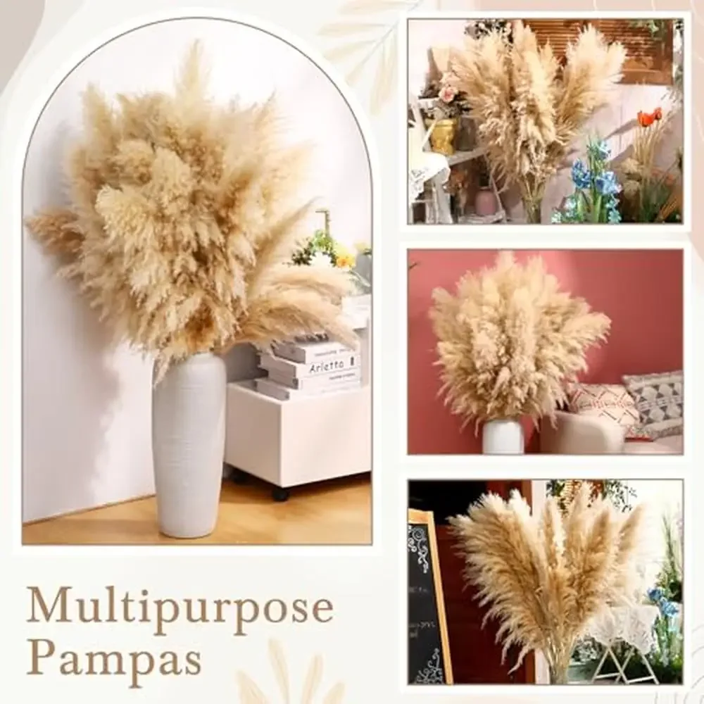 40 "50 pezzi naturale essiccato soffice erba di pampa bouquet matrimonio decorazione floreale vaso pavimento Boho festa fattoria alta canna da parete