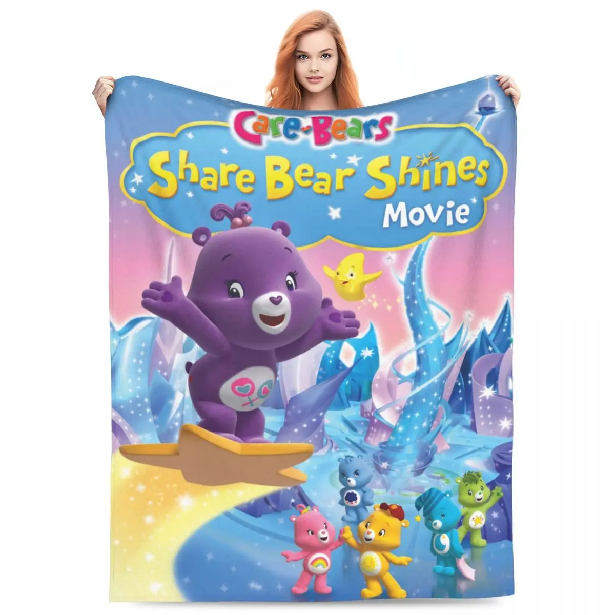 Super Soft Blankets Picnic Care Bears Movie Throw Blanket Flannel Bedspread For Couch Bed Comfortable Sofa Bed Cover