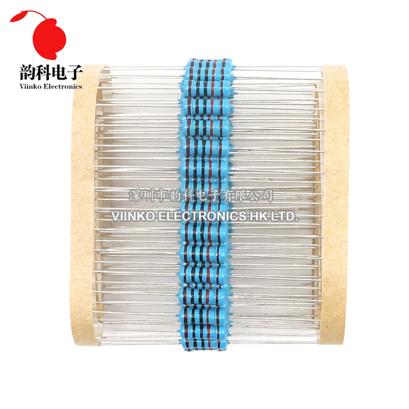 20pcs 1W resistor de filme de Metal 1% 0.1R-2.2M 10R 22R 47R 100R 330R 1K 4.7K 10K 22K 47K 100K 330K 470K 1 2 10 22 47 100 330 ohm de 1M