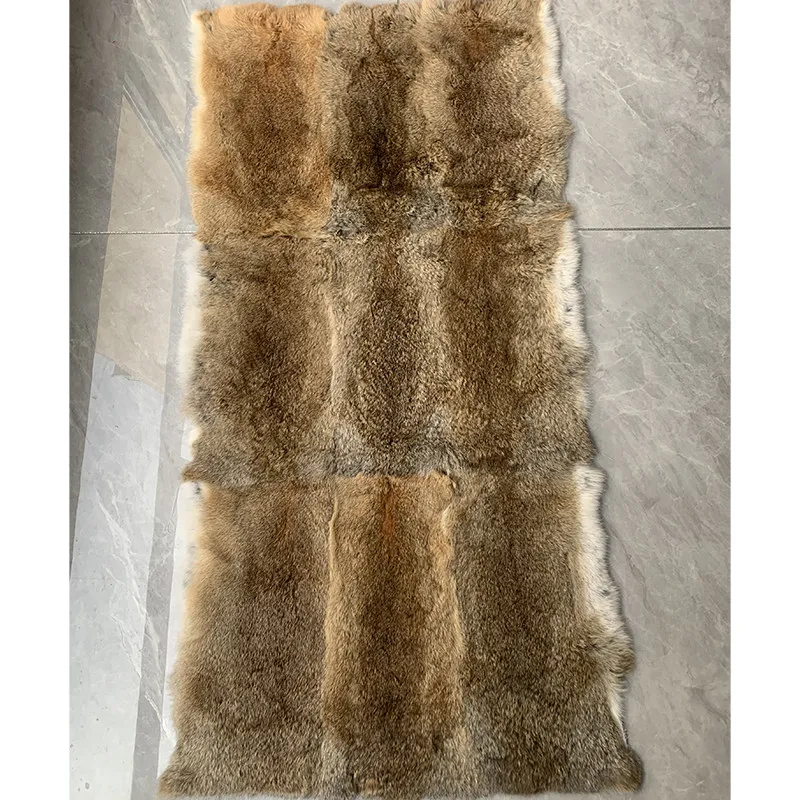 50x110cm Natural Rabbit Fur Patchwork Skin Crafts Sewing Fabric for Apparel Throw Blanket Carpet Needlework