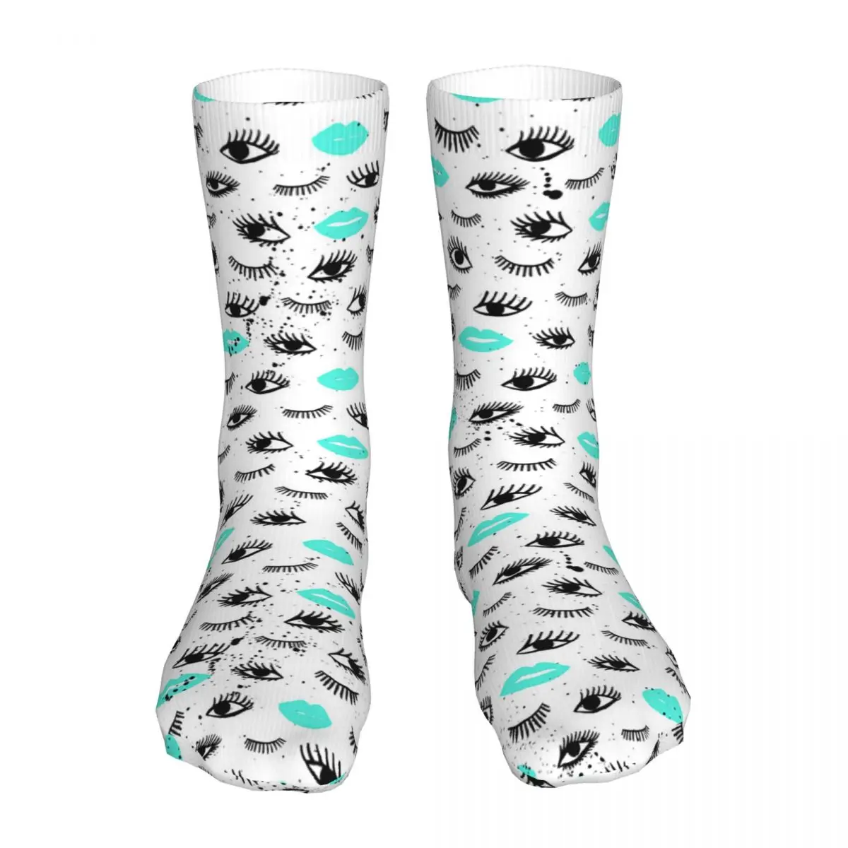 Chaussettes à cils pour hommes et femmes, chaussettes décontractées, mignonnes, style dessin animé, cadeaux, printemps, été, automne et hiver