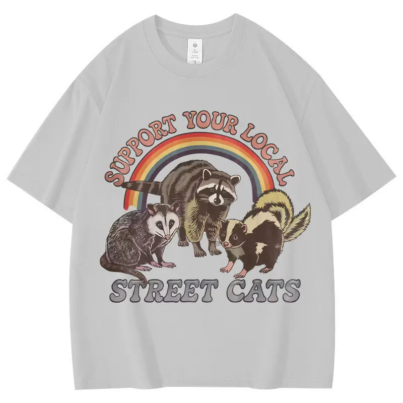 Donne Vintage Divertente Racoon Meme Graphic T-shirt Uomo Donna Abbigliamento Moda T-shirt a maniche corte Estate Casual Top traspirante