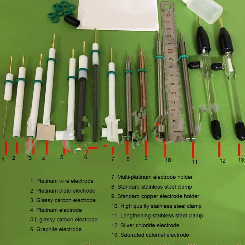 

Electrochemical / Working / Reference / Electrode Clamp / Pt / Glassy Carbon / Calomel Electrode Contrast auxiliary electrode