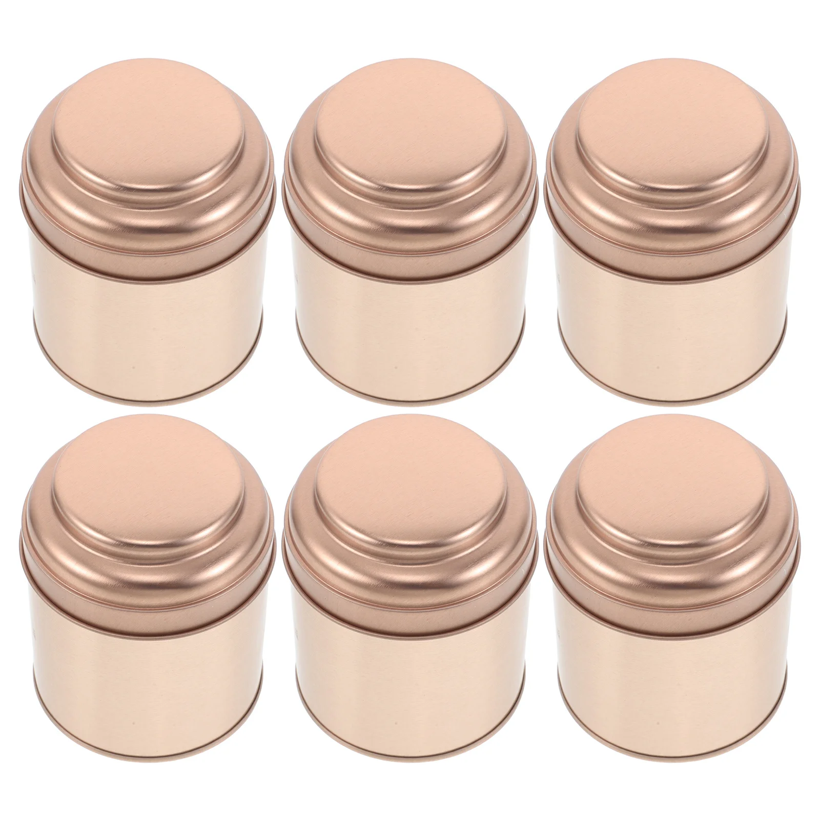 

6Pcs Sealed Tea Canister Round Metal Tin Container Airtight Storage for Loose Leaf Tea Coffee Spices Kitchen Organization