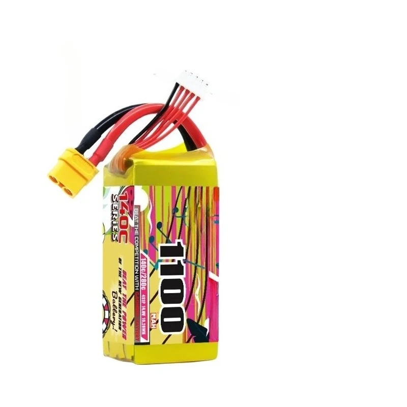 For Lipo Battery 4S 14.8V 1100mAh with XT60 for FPV Drone Quadcopter Airplane Helicopter RC Battery