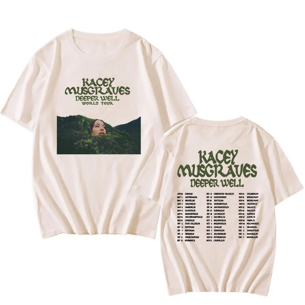 Kacey Musgraves Deeper Well World Tour T-shirts Summer Hip Hop Graphic Printing Tee-shirt Streetwear Hip Hop Cotton Tshirts Mens