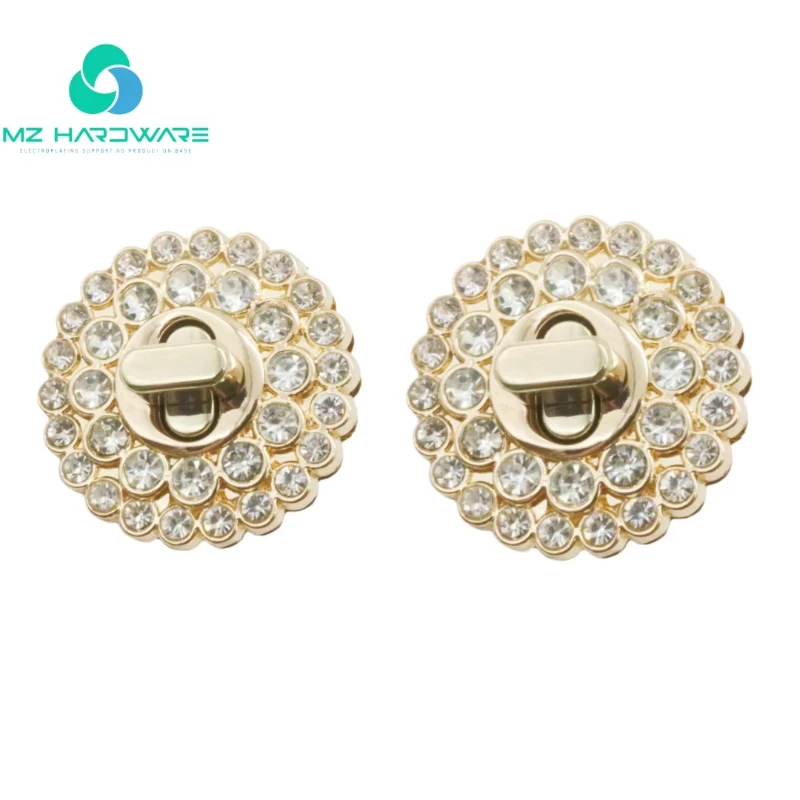 

MZhardware 1 Piece Wholesale Zinc Alloy Bling and Fashion Twist Lock Buckle Round Lock for Bag Purse Accessories